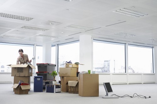 Man and Van truck loading office equipment